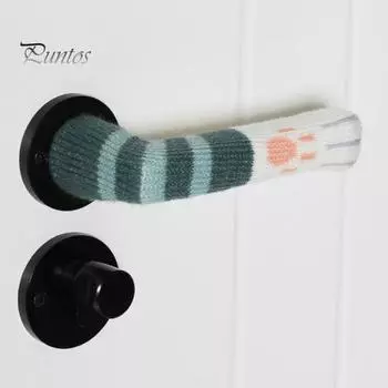 2 шт., дверные ручки, защитные рукава для предотвращения столкновений, дизайн кошачьих когтей, универсальные, против царапин, простая установка, чехлы для дверных ручек синий