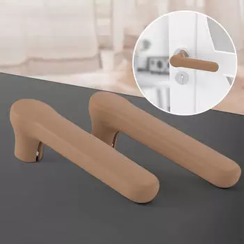 2 шт. дверные защитные силиконовые рукава для защиты детей, крышка дверной ручки кофейный
