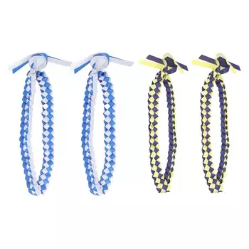 2 шт., двойное плетеное ожерелье с лентой, аксессуар для поздравления с выпускным для мужчин и женщин Blue and White