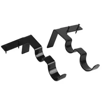 2 шт. двойной кронштейн для карниза для штор стальной 20-фунтовый несущий элемент простая сборка крючки для карниза для штор для дома чёрный