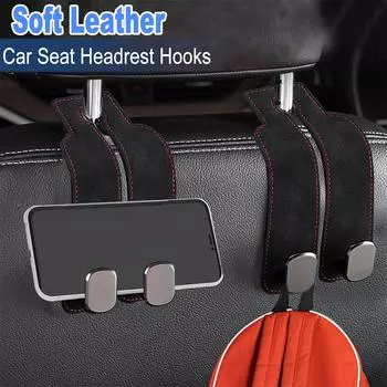 2 шт., двойной крючок для спинки сиденья автомобиля, крючок для подголовника, органайзер для спинки сиденья автомобиля, серый чёрный