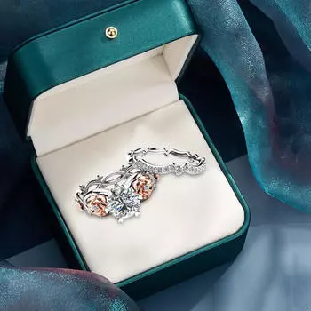 2 шт. двухцветные кольца с розами набор медных колец для помолвки свадьба подарок на день святого валентина 7