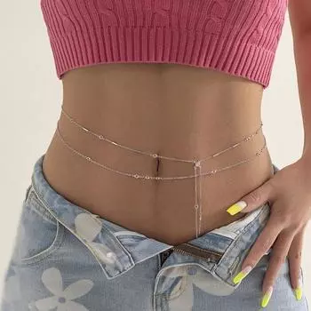 2 шт. двухслойные поясные цепочки в изысканном этническом стиле с застежкой-лобстером для женщин золотистый