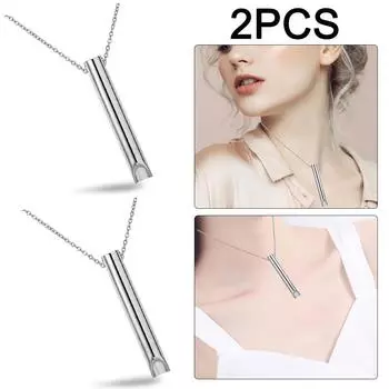 2 шт. Дыхательное ожерелье, свисток для снятия тревоги, ожерелье для мальчиков и девочек (Серебряный)