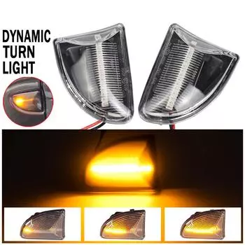 2 шт. дымчатые линзы, янтарный светодиодный динамический боковой габаритный фонарь, указатели поворота для Smart Fortwo 451 MK1 и MKII 2007-2015 Dynamic Crystal