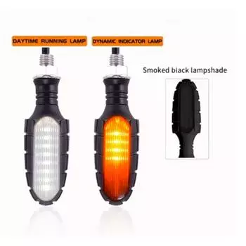 2 шт. дымчатый мотоцикл указатель поворота указатель поворота 16 светодиодов мигающий задний тормозной фонарь DRL лампа мотоцикл указатель поворота чёрный