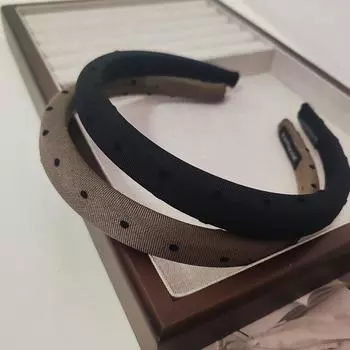 2 шт. Европейская и американская ретро повязка на голову в черный горошек для женщин и девочек, элегантная повязка для волос для праздника, корейские аксессуары для волос