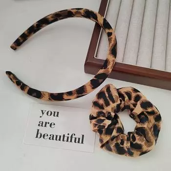 2 шт. Европейские и американские элегантные повязки для волос Леопардовый безель Ретро ободок для волос Девичьи обручи для волос для женщин