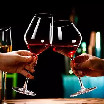 2 шт. Европейский бокал для красного вина с косым горлом, хрустальный бокал для бургундского бордо, шампанского, художественный большой бокал для дегустации, свадебный подарок для бара 270ml