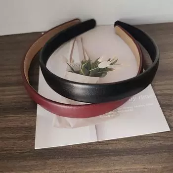 2 шт. Европейский и американский ретро однотонный ПУ ободок для волос резинки для волос обруч для волос для женщин девушек праздничный корейские аксессуары для волос