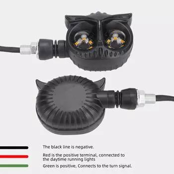 2 шт. фара в стиле совы для мотоцикла, указатели поворота, двухцветная фара для дальнего света мотоцикла, фара для мотоцикла, передний/задний фонарь