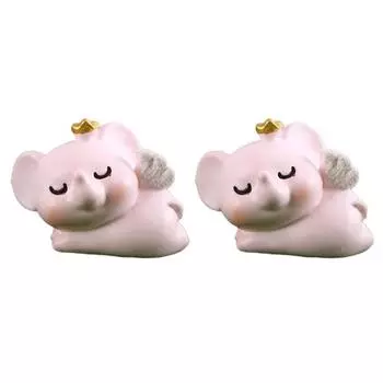 2 шт. фигурка слона статуя слона красивая смола маленькая манекен украшение для сада домашний декор One Size A