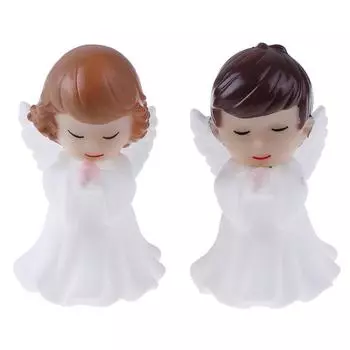 2 шт. Фигурки ангелов Миниатюрная скульптура для украшения торта
