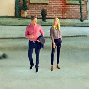 2 шт. Фигурки людей в масштабе 1/64, диорамные фигурки для миниатюрных декораций, аксессуары Pink Gray