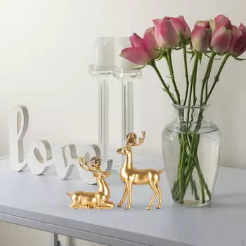 2 шт. фигурки оленей, статуя оленя из смолы, мебель, креативные скульптуры для домашней полки