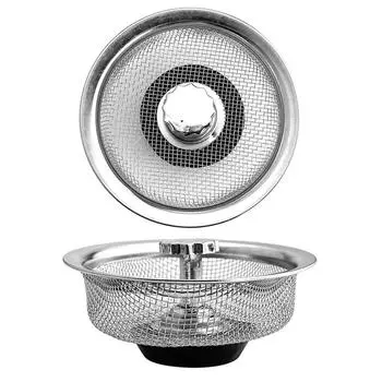 2 шт. Фильтр для кухонной мойки из нержавеющей стали, сетчатые фильтры для канализации, кухонные сливы для ванной комнаты, улавливатель волос, фильтр для отходов