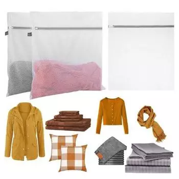 2 шт. фильтр для стиральной машины очень большой сетчатый мешок для белья с застежкой-молнией дорожный прочный мешок для стирки L