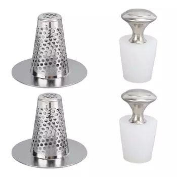 2 шт. Фильтры для слива раковины в ванной с силиконовой заглушкой из нержавеющей стали, антизасоряющие для раковины в ванной H