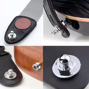 2 шт. фиксаторов для гитарного ремня, нескользящие кнопки для фиксации гитары, металлическая текстура, подходит для большинства гитар и бас-ремней золотой