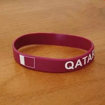 2 шт. флаг Катара силиконовый браслет спортивные браслеты ремешок на запястье мужской женский резиновый браслет для баскетбольных футбольных фанатов модные аксессуары 2pcs