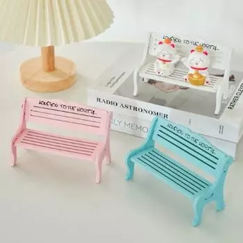 2 шт. фоновых реквизитов, маленькая скамейка, миниатюры, мини-табурет, крошечные модели кукольных стульев, дом своими руками