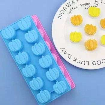 2 шт., форма для торта с тыквой, 12 решеток, пищевой силикон, легко снимается, милые реалистичные формы, форма для ароматического мыла без бисфенола-А, форма для решетки для льда розовый
