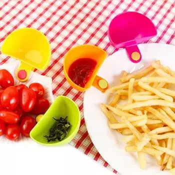 2 шт., форма с зажимом, пищевая пластиковая полукруглая заправка для салата, приправа, приправа, миска для соуса для мусора зелёный