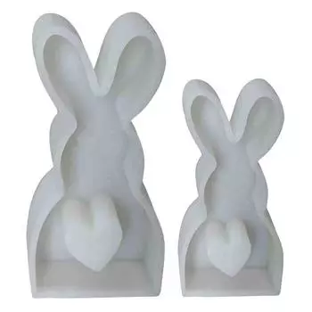 2 шт., формы для свечей в виде кролика, полезные формы для кроликов, восковые формы для мыла, формы для свечей в виде животных A