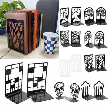 2 шт. форзацы для книг, креативный узор в виде дерева, концы книг, прочная, прочная железная подставка для книг для украшения дома, школы C