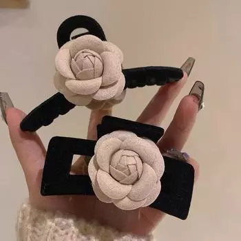 2 шт. Французская камелия, черный бархатный зажим для ручки