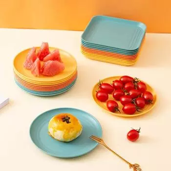 2 шт. фруктовая тарелка прочная прочная конструкция портативная удобная домашняя противоскользящая основа для ужина для подарков оранжевый