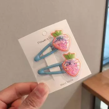 2 шт. Фруктовые зыбучие пески BB мультфильм клипсы детские заколки детские головные уборы детские заколки головной убор эластичные резинки для волос аксессуары для девочек