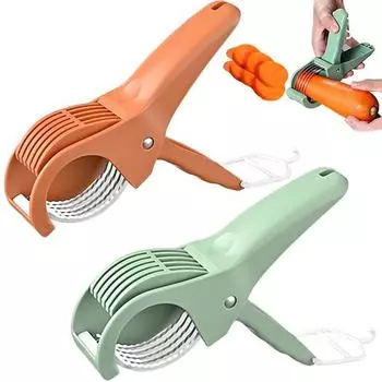 2 шт. Фруктовый слайсер Эргономичная ручка Многолезвийный дизайн Кухонный резак Фруктовый Овощерезка 2pcs красный