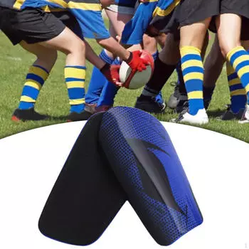 2 шт. Футбольные щитки для голени, спортивная защита голени, компактная защитная футбольная экипировка синий
