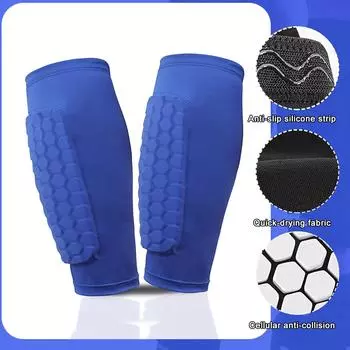 2 шт. футбольные щитки для голени, сотовые, беговые, спортивные, защитное снаряжение, поддержка, рукава G Q9X3 Black-S