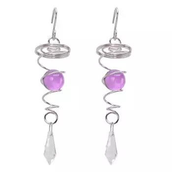 2 шт., гадание на шаре, спиральный хвост, стабилизатор ветра, спиральные колокольчики из нержавеющей стали для улицы фиолетовый