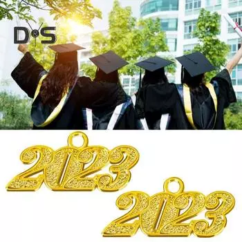 2 шт. гальванизированные украшения для выпускного колпака антикоррозийные стильные подвески-кисточки с надписью «Счастливый выпускной» золотистый