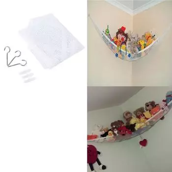 2 шт. Гамак-сетка для игрушек, органайзер для угла, подвесное хранилище для детских мягких игрушек