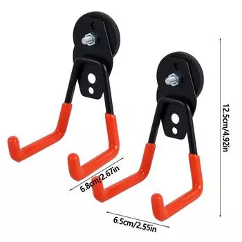 2 шт. Гаражные магнитные крючки, прочные магнитные вешалки с противоскользящим покрытием, сильные магниты, металлические крючки, универсальные магнитные