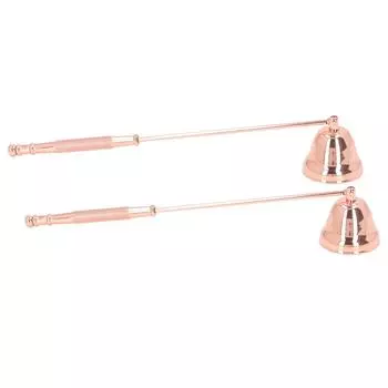 2 шт. гаситель пламени свечи с длинной ручкой в форме колокольчика металлический гаситель пламени крышка фитиль гаситель инструмент розового золота