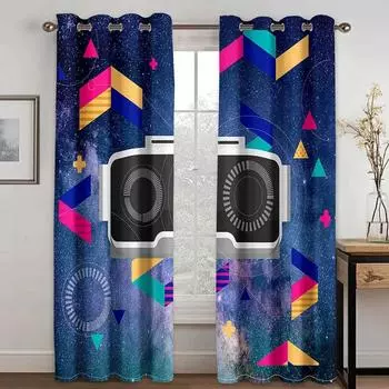 2 шт. Геймерский контроллер геймпад оконные шторы шторы для гостиной мальчиков спальня игровая комната домашний декор дверь игра видеоигра 100W130H(CM)40x51in&rod pocket