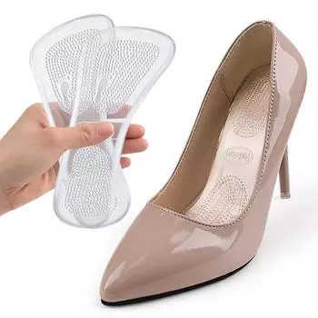 2 шт. Гелевые самоклеящиеся стельки Мягкие силиконовые туфли на высоком каблуке Нескользящие наклейки Семиточечные подушечки Подушечки половинного размера Ортопедические вставки one size прозрачный