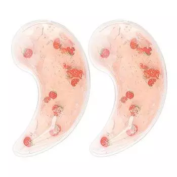 2 шт. Гелевый пакет со льдом для глаз с клубникой, снимающий отечность, темные круги, покраснение, усталость глаз, холодный/горячий компресс, многоразовая охлаждающая маска для области под глазами красный