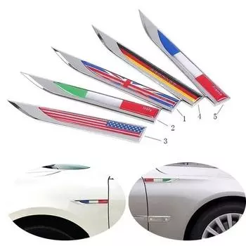 2 шт., Германия/Италия/Англия/Франция/США, национальный флаг, боковой значок на крыле, наклейка, наклейка для предотвращения столкновений, эмблема style 1