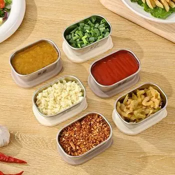 2 шт. герметичная чашка для соуса из нержавеющей стали 304, герметичная, экономящая место, контейнер для заправки салата, многоразовая, с крышкой