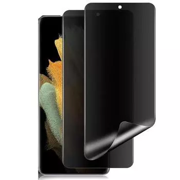 [2 шт.] - Гибкая защитная пленка для экрана для Galaxy S21 S22 S23 S24 S25 Ultra 5G, [Поддержка разблокировки экрана] [Антишпион] [Дружественный к чехлу] Защитная пленка Samsung Galaxy S21 Ultra чёрный