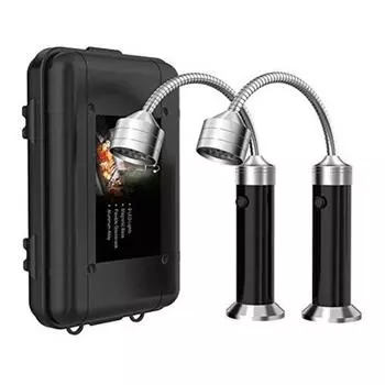 2 шт. гибкие яркие 9 магнитных светодиодов для барбекю, уличная рабочая лампа для кемпинга чёрный