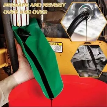 2 шт. Гибкий инструмент для слива масла, складная многоразовая воронка для замены масла, не допускающая проливания зелёный