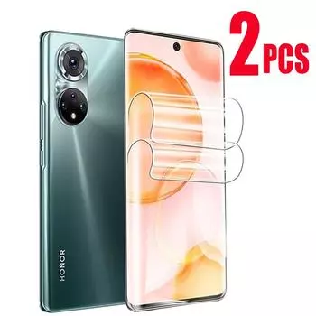 2 шт. гидрогелевая пленка для защиты экрана для Honor 90 50 70 200 Pro прозрачная мягкая пленка из ТПУ (НЕ закаленное стекло) Совместимость с разблокировкой отпечатков пальцев Honor 90 белый