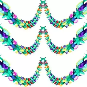 2 шт. гирлянда из салфеток, тропическая разноцветная бумажная цветочная гирлянда, баннер для гавайского луау, летнего тропического дня рождения, свадьбы, вечеринки, декора разноцветный